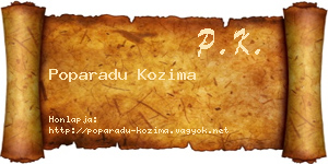 Poparadu Kozima névjegykártya